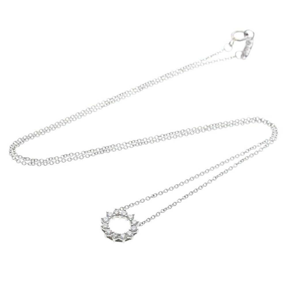 Tiffany & Co. Open Circle Pendant Platinum With Diamonds Silver Platinum